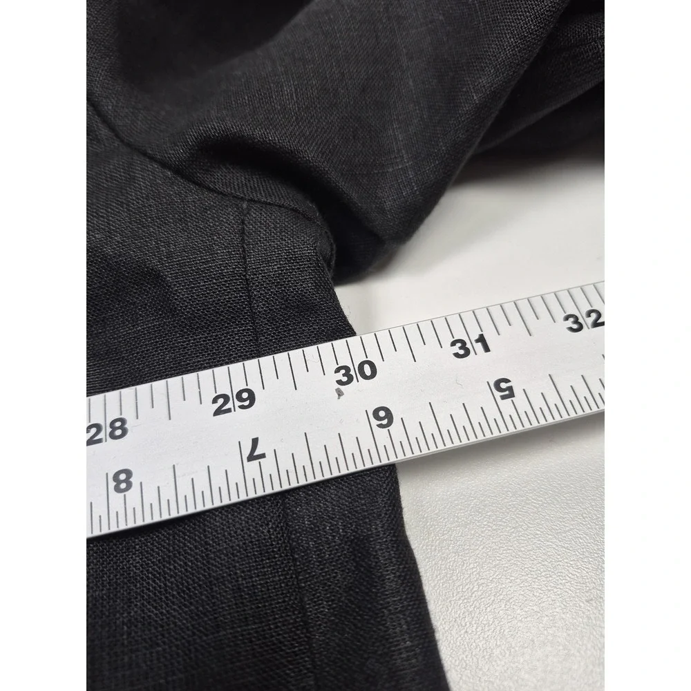 VTG Millena Suit Mens 4XL Black 100% Linen 2 Piece 49x36 Big Tall USA Summer